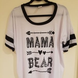 Custom printed "Mama Bear" tee shirt XXL